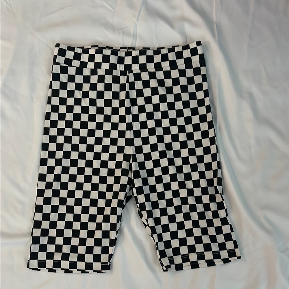 H&M black & white Checkered Shorts